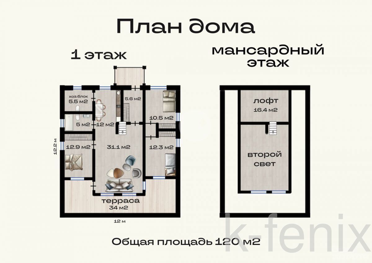 дом 120 метров, участок 19 сот